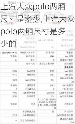 上汽大众polo两厢尺寸是多少,上汽大众polo两厢尺寸是多少的