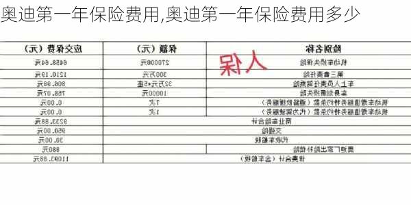 奥迪第一年保险费用,奥迪第一年保险费用多少