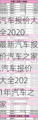 汽车报价大全2020最新汽车报价汽车之家,汽车报价大全2021年汽车之家