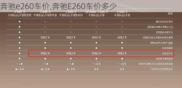 奔驰e260车价,奔驰E260车价多少