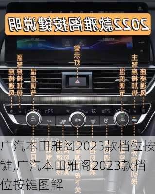 广汽本田雅阁2023款档位按键,广汽本田雅阁2023款档位按键图解