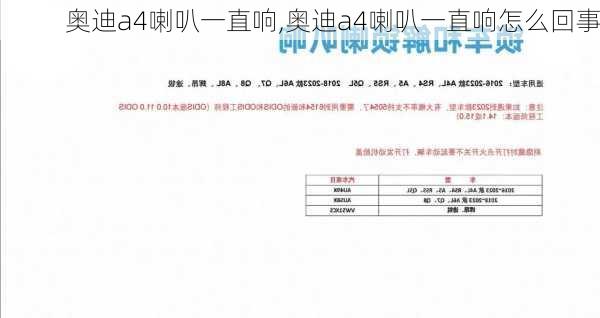 奥迪a4喇叭一直响,奥迪a4喇叭一直响怎么回事