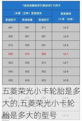 五菱荣光小卡轮胎是多大的,五菱荣光小卡轮胎是多大的型号