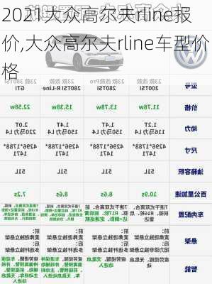 2021大众高尔夫rline报价,大众高尔夫rline车型价格