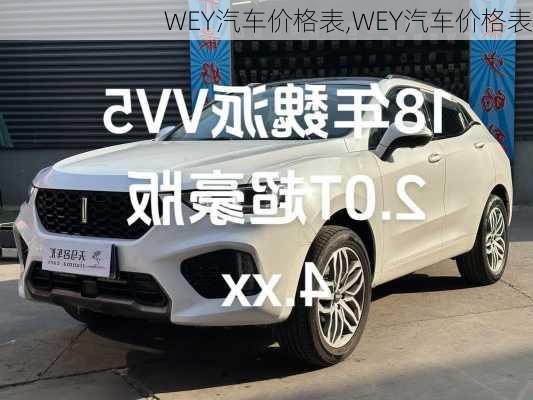 WEY汽车价格表,WEY汽车价格表