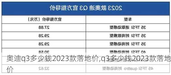 奥迪q3多少钱2023款落地价,q3多少钱2023款落地价