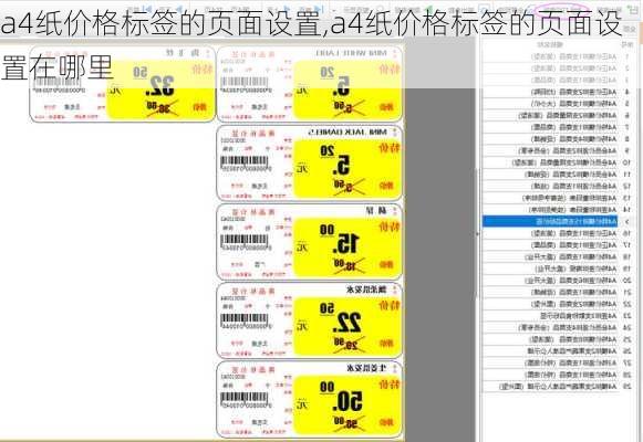 a4纸价格标签的页面设置,a4纸价格标签的页面设置在哪里
