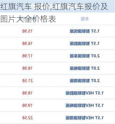 红旗汽车 报价,红旗汽车报价及图片大全价格表