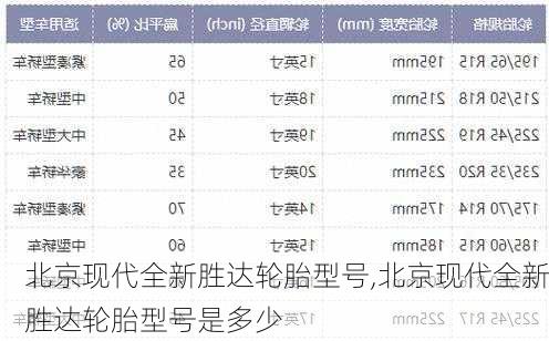 北京现代全新胜达轮胎型号,北京现代全新胜达轮胎型号是多少