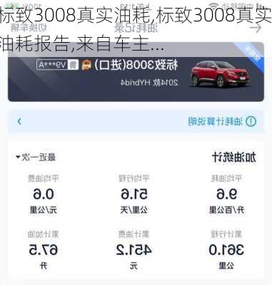标致3008真实油耗,标致3008真实油耗报告,来自车主...