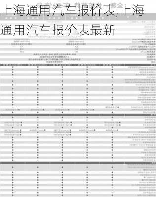 上海通用汽车报价表,上海通用汽车报价表最新