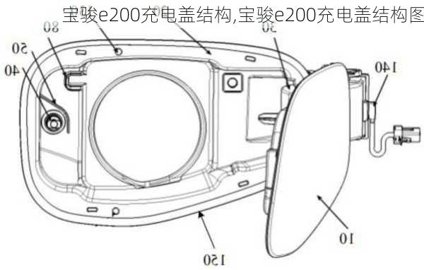 宝骏e200充电盖结构,宝骏e200充电盖结构图