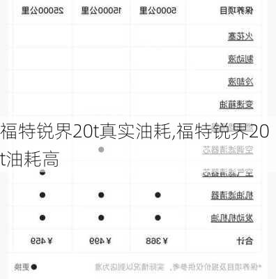 福特锐界20t真实油耗,福特锐界20t油耗高