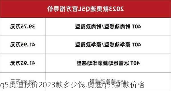 q5奥迪报价2023款多少钱,奥迪q53新款价格