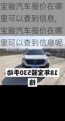 宝骏汽车报价在哪里可以查到信息,宝骏汽车报价在哪里可以查到信息呢