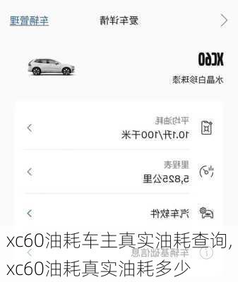 xc60油耗车主真实油耗查询,xc60油耗真实油耗多少